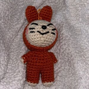 Handmade Crochet Orange Bunny Bag Charm/Key Chain